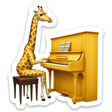 une giraffe qui joue au piano sticker