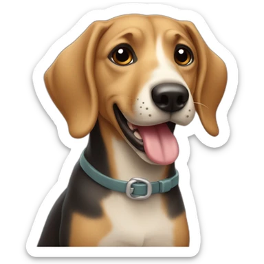Perro con lengua guera sticker