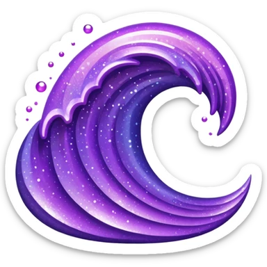 glitter roxo wave sticker