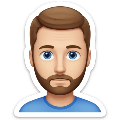 homme yeux bleus presque chauve mais encore avec des cheveux clairsemées et une barbe courte sticker