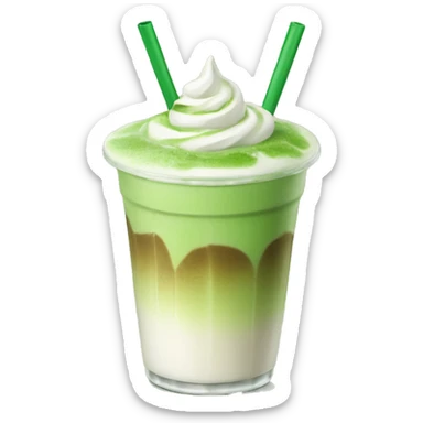 Iced matcha latte with cold foam cream sticker