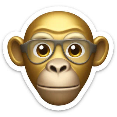 🪙 Create an image of a golden metallic token. In the center, there is a monkey 🐒 wearing a mask 😷 because it is sick." sticker