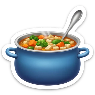 pot with soup sticker