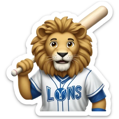 lion player with baseball and team name is Samsung Lions sticker
