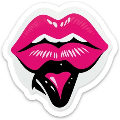 Pink lip kiss sticker