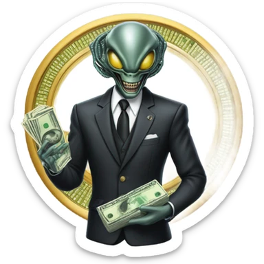 Millionaire xenomorph sticker