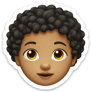 Tan-skinned infant with black curly hair sticker