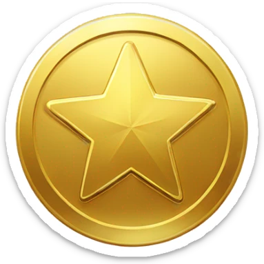 gold coin with star in center sticker