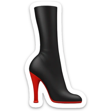 black heel with red sol sticker