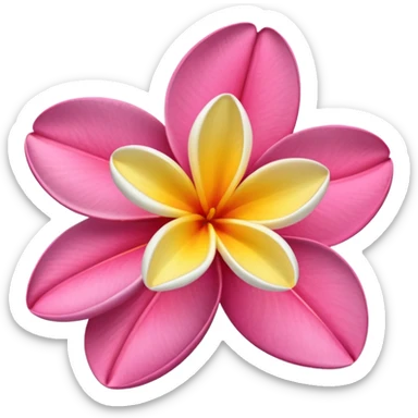 frangipani flower, pink, five petals sticker