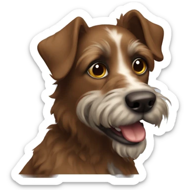 Brown Italian dog scruffy  sticker