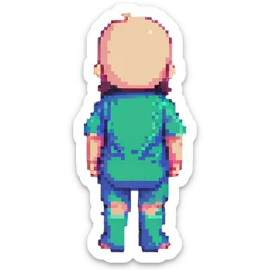 baby standing with back facing sticker