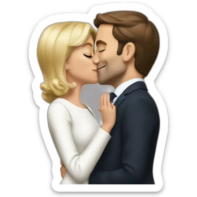 Macron giving a kiss sticker