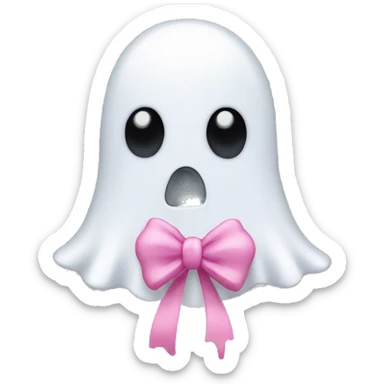 ghost with a pink bow sticker