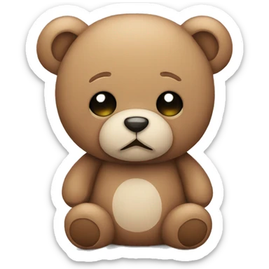 sad cute teddy bear plushie sticker