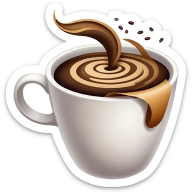 coffee filling in filter
 sticker