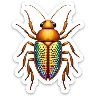yellow bedazzled cockroach sticker