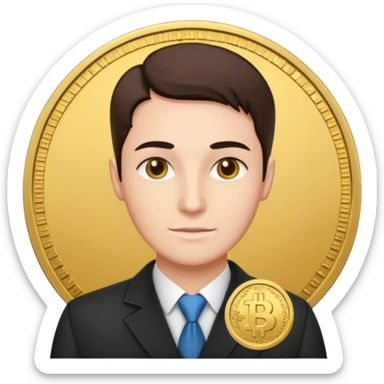 avers gold coin in front side with data scientist close-up and detailed piece of coin sticker