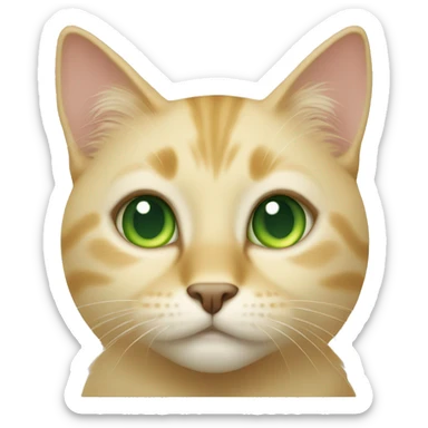 blonde cat green eyes  sticker