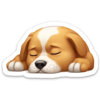 Super cute dog tired under hot heat sticker