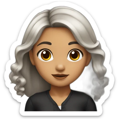 Niña morena con cabello negro sticker