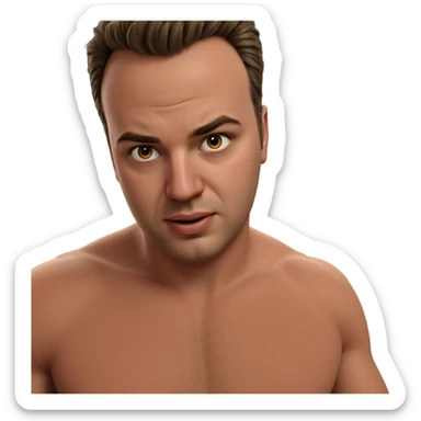 realistic male portrait artwork sticker