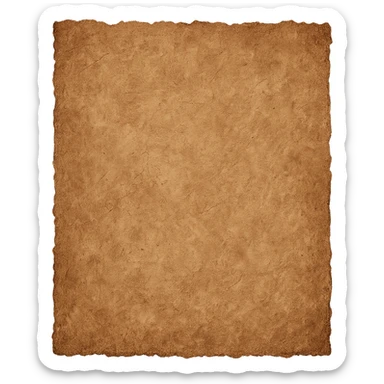 vintage grunge kraft paper with torn edge, hand-painted rough texture, transparent background, no face, no hands, no legs, no characters sticker