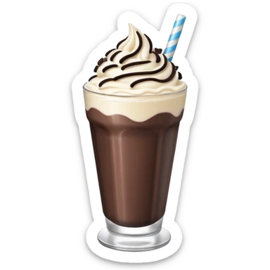 Oreo milkshake emoji, soft shading sticker