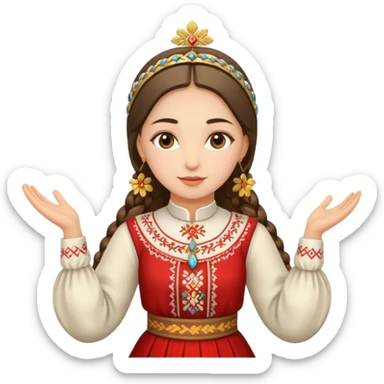 Girl Serbian orthodox folklore dancing sticker