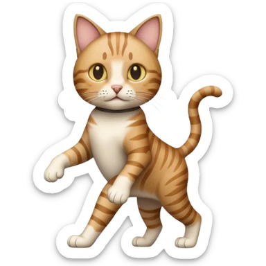 cat that can walk like a human sticker