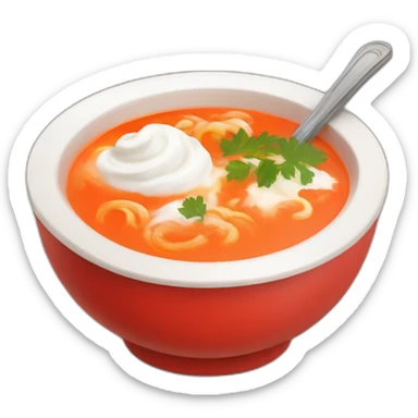 Russian red soup with sour cream sticker