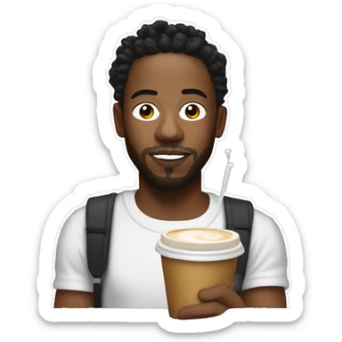 Kendrick Lamar holding a latte sticker