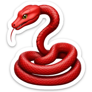 O sea que sólo sean las líneas que conforman a la serpiente que no tenga cuerpo que sea una serpiente roja sticker