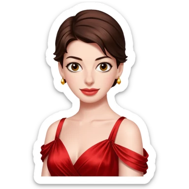Anne Hathaway in red dress sticker
