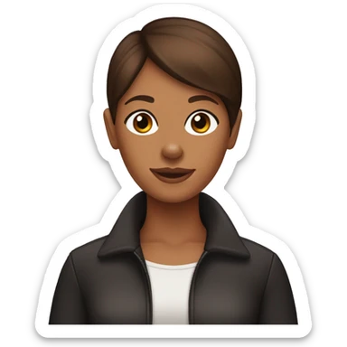 doberman + female Brown haired owner  sticker