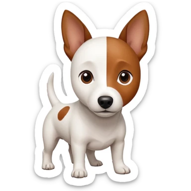a white jack russell the size of a kelpie sticker