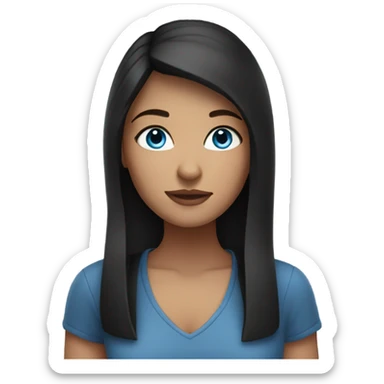 normal clothes Karina dark hair blue eyes sticker