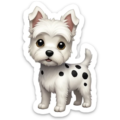 White terrier with a little black full body photo sticker
