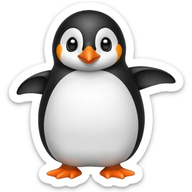 Penguin being hit in the snow sticker