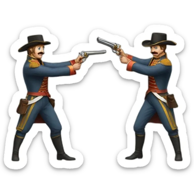 duel-with-pistols-in-russian-empire-between-two-men sticker