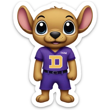 Stitch with lsu color  sticker