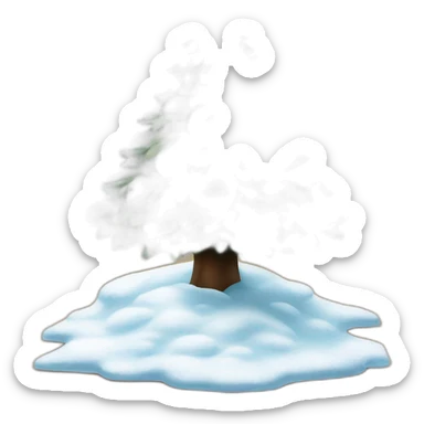 snow covered Christmas tree on the table sticker