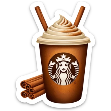 Starbucks coffee with cinnamon stick sticker