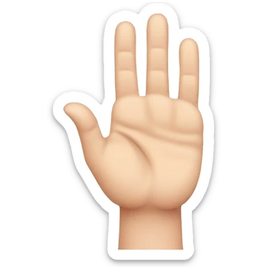hand with 3 fingers up(thumb, index and pinky) and 2 fingers down(middle, ring) sticker