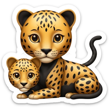 Leopard next to black panther  sticker