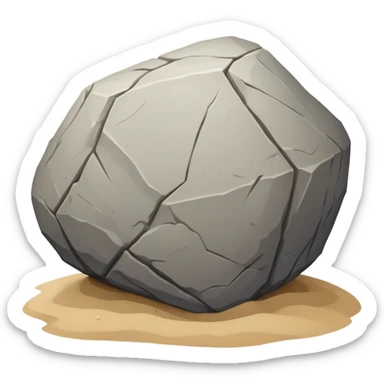 generate realistic detailed big stone on sand sticker