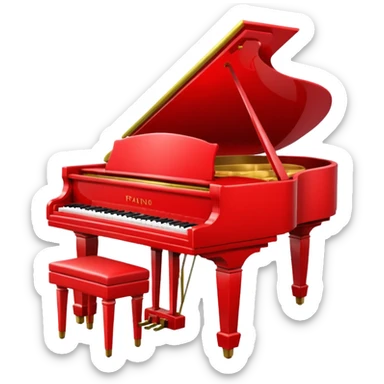 tiny red grand piano for emoji sticker