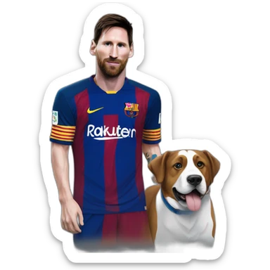 messi con un perro sticker