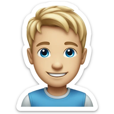 blue eyed boy smiling portrait sticker