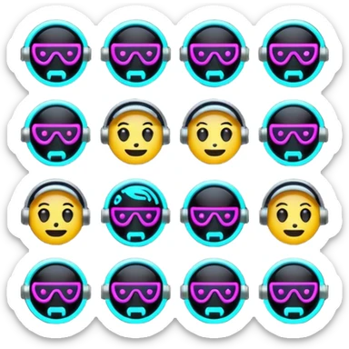 devops cyberpunk themed emoji pack sticker